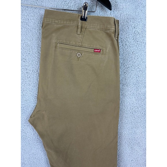 Levis XX Chino Standard taper Pants Mens Size 38x32 Brown Stone Wash Stretch